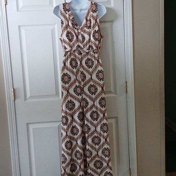 Fresh Produce sleeveless maxi drawstring waist dress summer beach Sz L - Picture 6 of 9